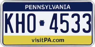 PA license plate KHO4533