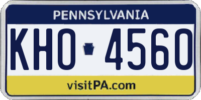 PA license plate KHO4560