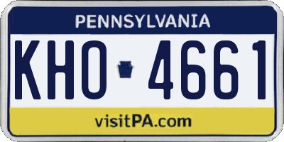 PA license plate KHO4661