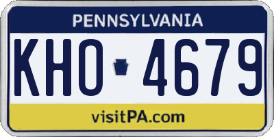 PA license plate KHO4679