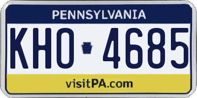 PA license plate KHO4685