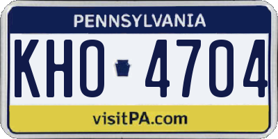 PA license plate KHO4704
