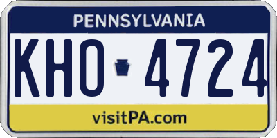 PA license plate KHO4724
