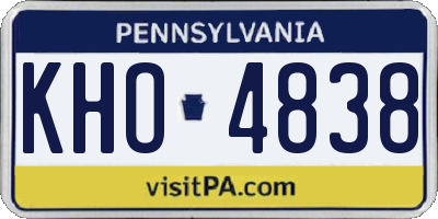 PA license plate KHO4838
