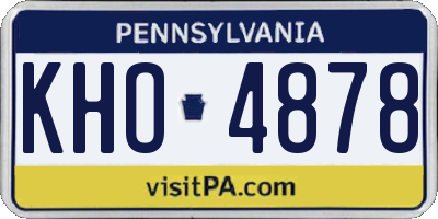 PA license plate KHO4878