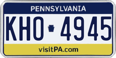 PA license plate KHO4945