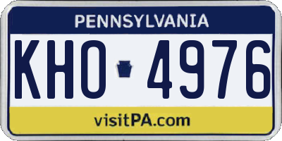 PA license plate KHO4976