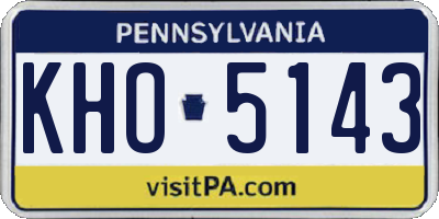PA license plate KHO5143