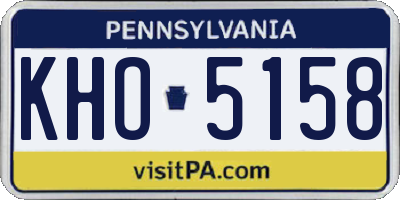 PA license plate KHO5158