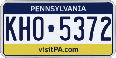 PA license plate KHO5372