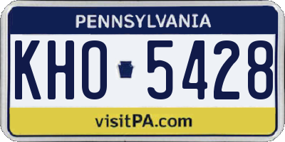 PA license plate KHO5428