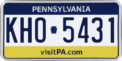 PA license plate KHO5431