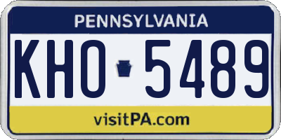 PA license plate KHO5489