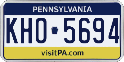 PA license plate KHO5694