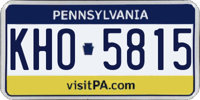 PA license plate KHO5815
