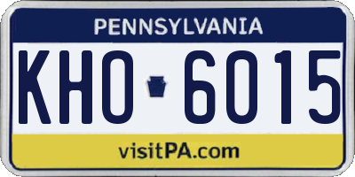 PA license plate KHO6015