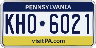 PA license plate KHO6021
