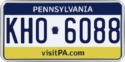 PA license plate KHO6088