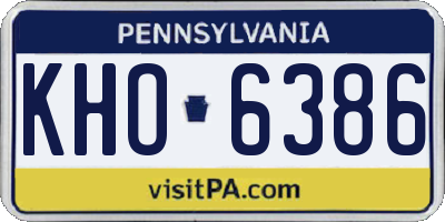 PA license plate KHO6386