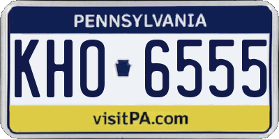 PA license plate KHO6555