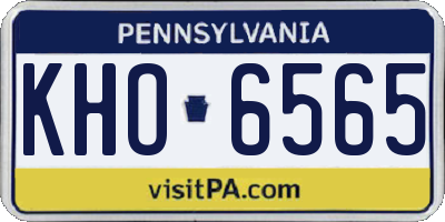 PA license plate KHO6565