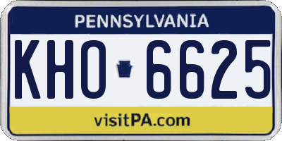 PA license plate KHO6625