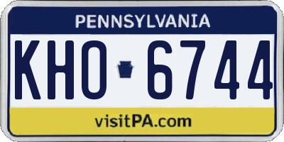 PA license plate KHO6744