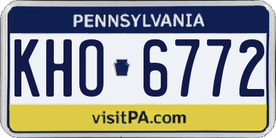 PA license plate KHO6772