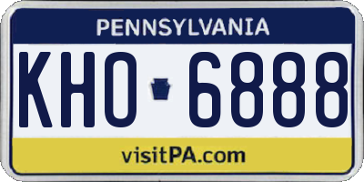 PA license plate KHO6888