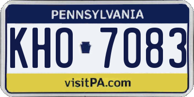 PA license plate KHO7083