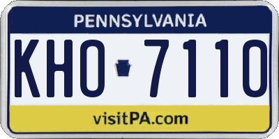 PA license plate KHO7110