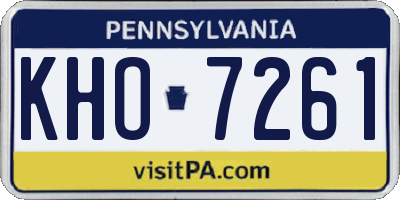 PA license plate KHO7261