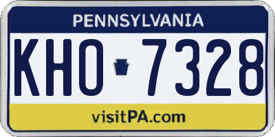 PA license plate KHO7328