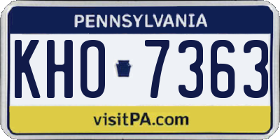 PA license plate KHO7363