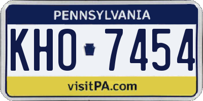 PA license plate KHO7454