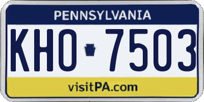 PA license plate KHO7503