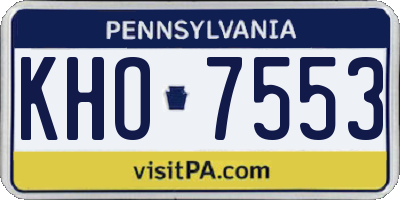 PA license plate KHO7553