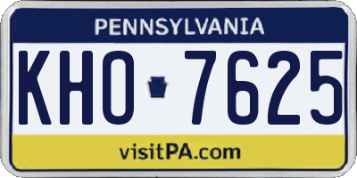 PA license plate KHO7625