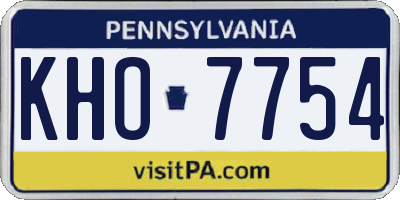 PA license plate KHO7754