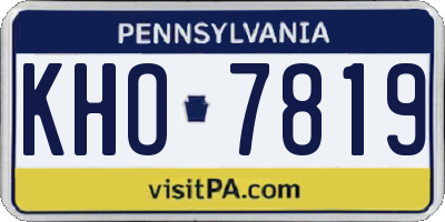 PA license plate KHO7819