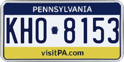 PA license plate KHO8153