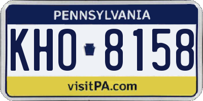 PA license plate KHO8158