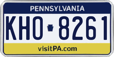 PA license plate KHO8261