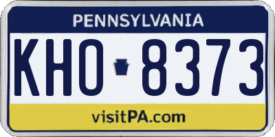 PA license plate KHO8373