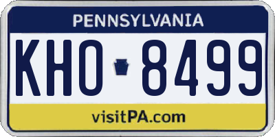 PA license plate KHO8499