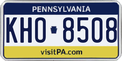 PA license plate KHO8508