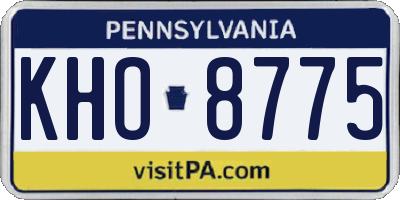 PA license plate KHO8775