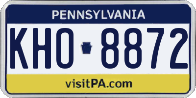 PA license plate KHO8872