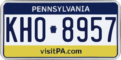 PA license plate KHO8957
