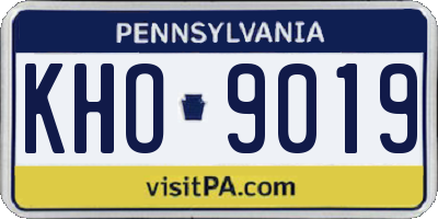 PA license plate KHO9019
